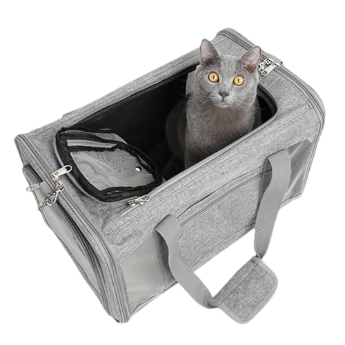 Vbnuyhim Transportbox für Katzen – Katzentragetasche, weich, verstellbar, kompakt, 2-Wege-Eingang, Katzenzubehör, Oxford-Tuch, gut belüftetes Design für Indoor-Katzen Vbnuyhim Transportbox für Katzen – Katzentragetasche, weich, verstellbar, kompakt, 2-Wege-Eingang, Katzenzubehör, Oxford-Tuch, gut belüftetes Design für Indoor-Katzen von Vbnuyhim