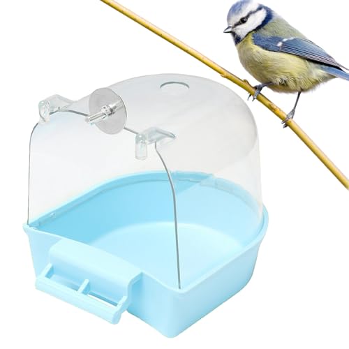 Vogelbadewanne, Haustier-Vogeltränke mit Haken, Vogelkäfig, hängende Badewanne, Wasserdusche, transparente Box, Futterspender für kleine Vögel, Kanarienvögel, Wellensittiche, Papageien Vogelbadewanne, Haustier-Vogeltränke mit Haken, Vogelkäfig, hängende Badewanne, Wasserdusche, transparente Box, Futterspender für kleine Vögel, Kanarienvögel, Wellensittiche, Papageien von Vbnuyhim