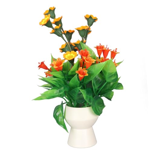 Künstliche Blumendekoration für Aquarien, Simulation eines Aquariums, Künstliche Blumen, Landschaftsbau-Ornament mit Weißer Vase von Vcedas