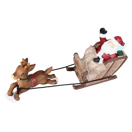 Vcedas Weihnachten Aquarium Dekoration Harz Weihnachtsmann Rentier Schlitten Ornament Dekorative Aquarium Ornament von Vcedas