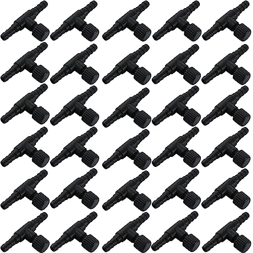 Vctitil 30Pcs Aquarium Air Valve T Shape Control Valve 4mm Air Tube Aquarium Hose Connector Air Flow Controller Fish Tank Air Pump Accessories von Vctitil