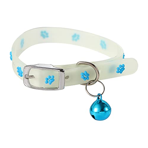 Vctitil Leuchtender Halsband, kreatives Cartoon-Hundezubehör für Welpen, leuchtet bei Nacht, einfach zu tragen, Kätzchen mit Glöckchen, Haustierzubehör für große, kleine, mittelgroße Hunde (G) von Vctitil