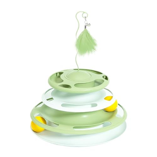 Vdaxvme Katzen Plattenspieler Spielzeug Katzen RollerTrack Katzen Turm Spielzeug Interaktion Indoor Spielzeug Langeweile Katzen Stress Feeders Spielzeug von Vdaxvme