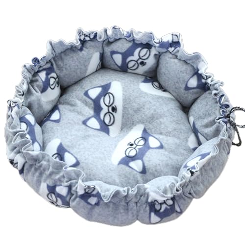Vdaxvme Rundes Haustierbett mit Kordelzug, warmes Kissen, für kleine Hunde Vdaxvme Rundes Haustierbett mit Kordelzug, warmes Kissen, für kleine Hunde von Vdaxvme