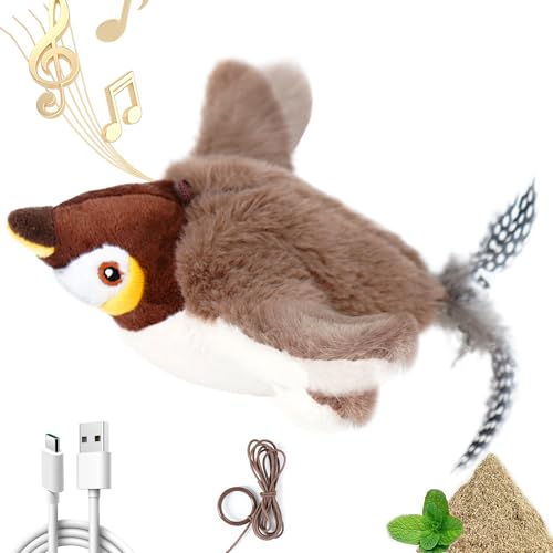 Vealind Flapping Bird Cat Toys Interactive Catnip Toy for Kitty, USB Rechargeable Touch Activated Electric Realistic Plush Catnip with Squeak Chirping Sound Kitten Toy for Indoor Cats Vealind Flapping Bird Cat Toys Interactive Catnip Toy for Kitty, USB Rechargeable Touch Activated Electric Realistic Plush Catnip with Squeak Chirping Sound Kitten Toy for Indoor Cats von Vealind