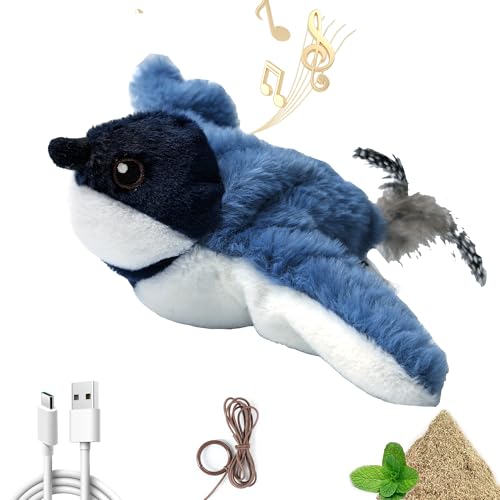 Vealind Flapping Bird Cat Toys Interactive Catnip Toy for Kitty, USB Rechargeable Touch Activated Electric Realistic Plush Catnip with Squeak Chirping Sound Kitten Toy for Indoor Cats Vealind Flapping Bird Cat Toys Interactive Catnip Toy for Kitty, USB Rechargeable Touch Activated Electric Realistic Plush Catnip with Squeak Chirping Sound Kitten Toy for Indoor Cats von Vealind
