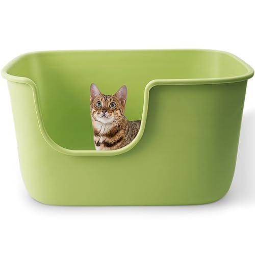 Vealind Große hochseitige Katzentoilette Extra Tiefe Katzentoilette für Multi Katzen Haushalt, Hochwand Katzentoilette Anti-Splashing Kitty Katzentoilette Vealind Große hochseitige Katzentoilette Extra Tiefe Katzentoilette für Multi Katzen Haushalt, Hochwand Katzentoilette Anti-Splashing Kitty Katzentoilette von Vealind