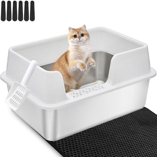 Vealind Katzenklo Edelstahl mit Deckel Groß Katzentoilette Metall Katzenklo Hoher Rand Offen Katzentoiletten Große Katzen Cat Litter Box Vealind Katzenklo Edelstahl mit Deckel Groß Katzentoilette Metall Katzenklo Hoher Rand Offen Katzentoiletten Große Katzen Cat Litter Box von Vealind