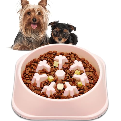 Vealind Slow Feeder Hundenäpfe mit Labyrinth Pet Welpen, Schneeflocke Langsam Fressen Hundenapf Puzzle Gesunde Fressnapf (Pink) von Vealind
