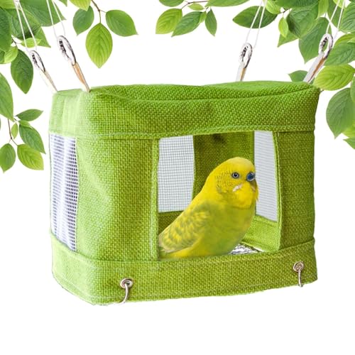 Bird Bed, Cozy Bird Hut Tent, 7.09x7.09x5.51 Inches Soft Sleeping Nest with Vented Mesh Bottom, Hanging Cage Accessory for Breeding, Resting, Playing, Canary, Finch, Parakeet Bird Bed, Cozy Bird Hut Tent, 7.09x7.09x5.51 Inches Soft Sleeping Nest with Vented Mesh Bottom, Hanging Cage Accessory for Breeding, Resting, Playing, Canary, Finch, Parakeet von Veasbuu