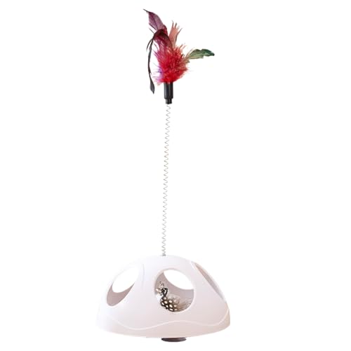 Cat Feather Toy, Interactive Suction Cup Spring, 6.42x4.09x4.09 inches Kitten Exercise Trainer, Stimulating Hunting Game, Pet Play Accessory, Ideal for Home, Window, Perch von Veasbuu