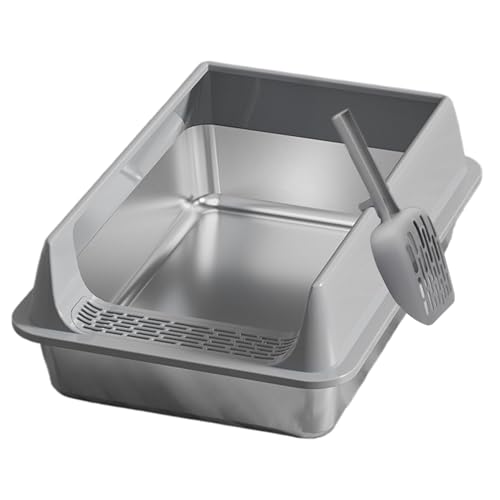 Cat Litter Box, Splashproof Semi Enclosed Pet Toilet, 15.75x11.81x7.48 Inches Easy Clean Portable Cats Litter Tray with Scoop for Indoor, Dormitory, Car, Living Room, Bedroom Cat Litter Box, Splashproof Semi Enclosed Pet Toilet, 15.75x11.81x7.48 Inches Easy Clean Portable Cats Litter Tray with Scoop for Indoor, Dormitory, Car, Living Room, Bedroom von Veasbuu