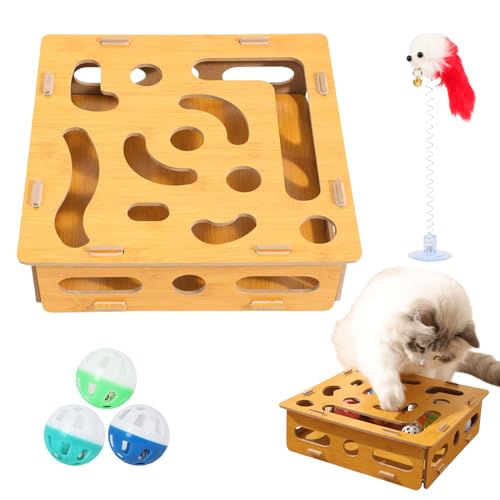 Cat Puzzle Toy, Indoor Cats Teaser Toy, 12.99x12.4x3.74 inches Kitten Mental Stimulation Training Tools, Funny Playing Devices for Pets, Exercise and Home Enrichment Cat Puzzle Toy, Indoor Cats Teaser Toy, 12.99x12.4x3.74 inches Kitten Mental Stimulation Training Tools, Funny Playing Devices for Pets, Exercise and Home Enrichment von Veasbuu