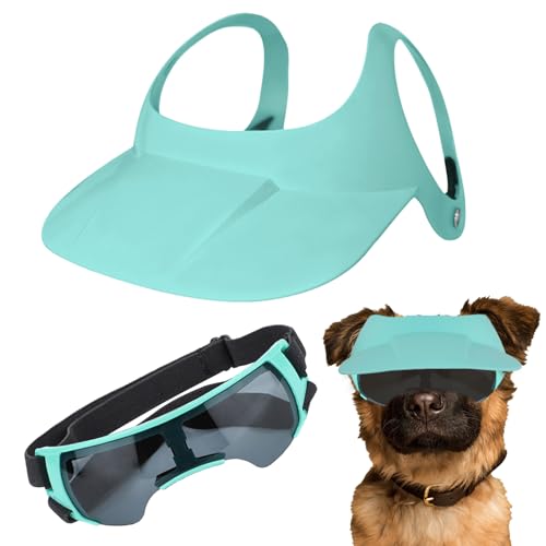 Dog Sun Hat, Adjustable Pet Cap with Goggles, Doggy Visor Sunglasses and Ear Holes, Sunbonnet for Small Breeds, Summer Protection, 4.72x1.57 Inches, Sturdy Construction von Veasbuu