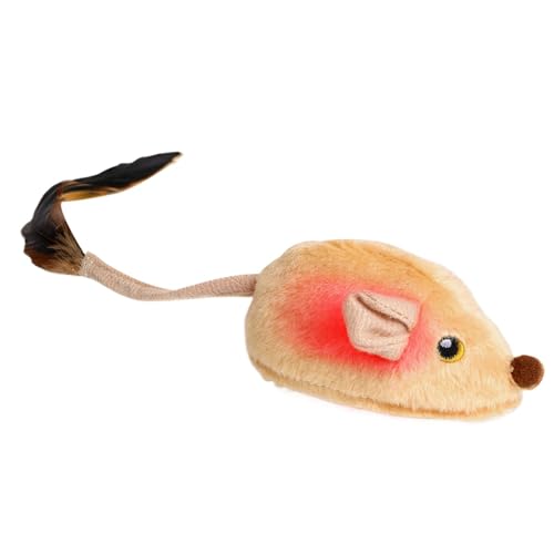 Interactive Cat Toy Mice, Automatic Electric LED Sound Mice, Rechargeable Kitten Exerciser, Chasing Game with Feather Tail, Boredom Buster for Fun and Exercise von Veasbuu