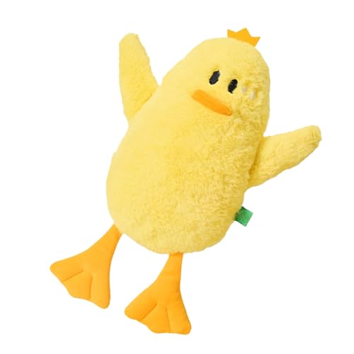 Veasbuu Enten-Plüschtier, Knistergeräusche, Plüschtier, 39 x 29 x 3 cm, weiche, interaktive Beißfigur mit eingebautem Klang für kleine bis große Rassen, Wohnzimmer, Garten, Camping von Veasbuu