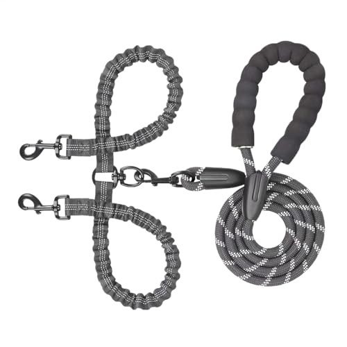 Veasbuu Hundetrainingsseil – Doppel-Traktionsleine, Splitter, verstellbare Hundeleine, Welpen, Haustier-Trainingsseil, stoßdämpfendes Bungee für zwei Katzen Veasbuu Hundetrainingsseil – Doppel-Traktionsleine, Splitter, verstellbare Hundeleine, Welpen, Haustier-Trainingsseil, stoßdämpfendes Bungee für zwei Katzen von Veasbuu
