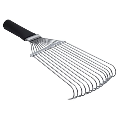 Veasbuu Tierhaarke, Unterwollrechen für Pferdemähne, 32 x 13 x 3 cm, ergonomischer Stahl-Entfilzungskamm, Tierpflege-Werkzeug für Kaschmir, Wolle, Entfernung von Schafen, Kühen, Ziegen, Pferden von Veasbuu