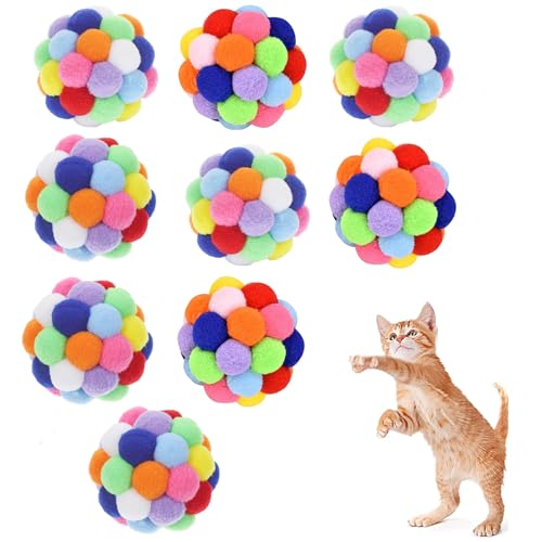 Vebetter Filzbälle für Katzen, 9 Stück Katze Spielzeug Bälle, Katzenspielzeug, Katzenbälle aus Filz, Pompon Ball 4,5 cm, Weiche Katze Bälle, Kätzchen Pom poms Ball, Katze Spielen Spielzeug Indoor. Vebetter Filzbälle für Katzen, 9 Stück Katze Spielzeug Bälle, Katzenspielzeug, Katzenbälle aus Filz, Pompon Ball 4,5 cm, Weiche Katze Bälle, Kätzchen Pom poms Ball, Katze Spielen Spielzeug Indoor. von Vebetter