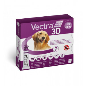 Vectra 3D L Spot-on für Hunde 25 - 40 kg (3 Pipetten) 2 x 3 Pipetten von Vectra