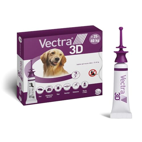 Vectra 3D Lösung zum Auftropfen für Hunde > 25-40 kg - 3 Pipetten von Vectra