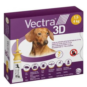 Vectra 3D XS Spot-on für Hunde 1,5 - 4 kg (3 Pipetten) 3 x 3 Pipetten von Vectra
