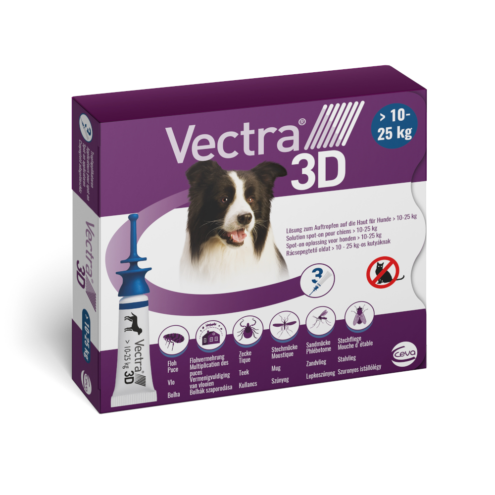 Vectra 3D für Hunde von 10 bis 25 kg - 3 Pipetten x 3,6 ml von Vectra3D
