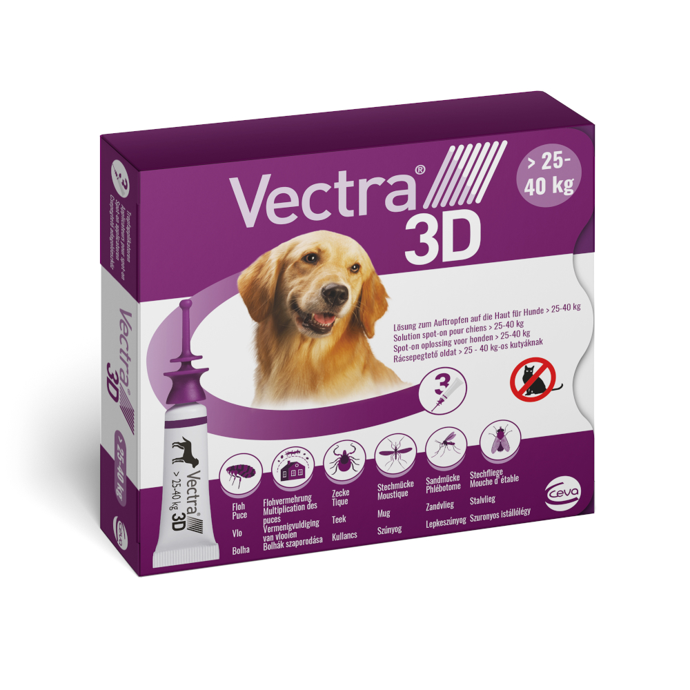 Vectra 3D für Hunde von 25 bis 40 kg - 3 Pipetten x 4,7 ml von Vectra3D