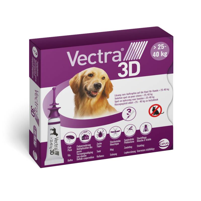 Vectra 3D für Hunde von 25 bis 40 kg - 3 Pipetten x 4,7 ml von Vectra3D