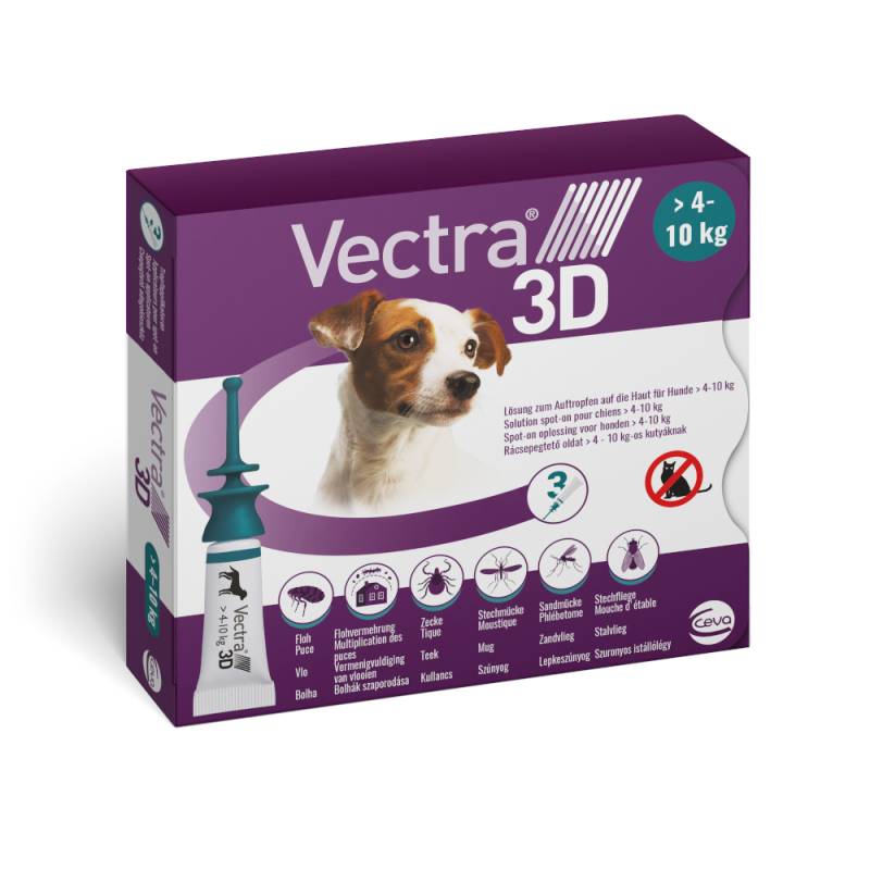 Vectra 3D für Hunde von 4 bis 10 kg - 3 Pipetten x 1,6 ml von Vectra3D