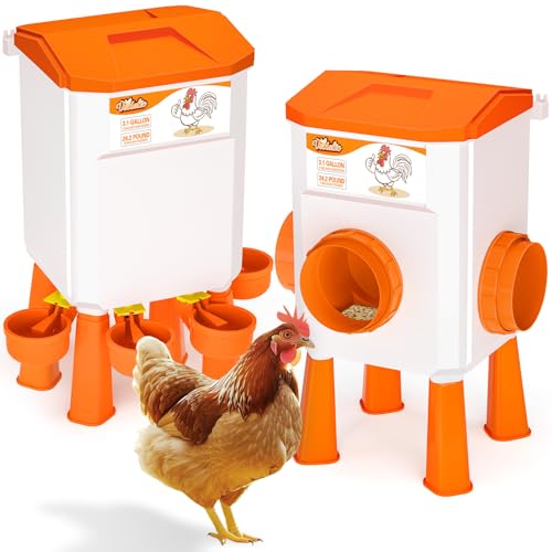 VEDALIO Hühnerfutterstation und Bewässerungs-Set von Vedalio