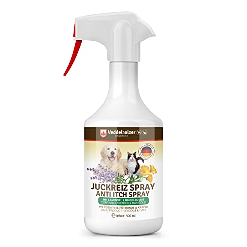 Veddelholzer 500ml Juckreiz Spray für Hund & Katze. Lavendel Spray Mittel gegen Juckreiz bei Hunden, Katzen, Welpen. Hunde Zubehör Welpen Zubehör. Bei Juckreiz durch Milben Hund, Milben Katze von Veddelholzer