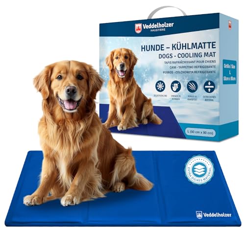 Veddelholzer Kühlmatte (M) für Hunde extra Dick, Kratzfest, selbstkühlend ohne Strom Perfekt für Sommer & Reisen Für kleine, mittlere & große Hunde Kühlmatte Hund Faltbar & leicht zu reinigen von Veddelholzer