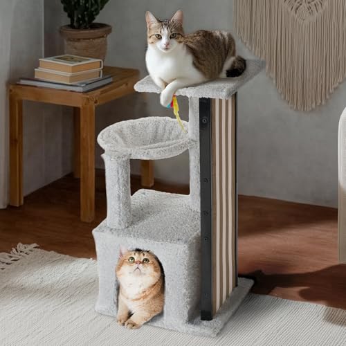 Veehoo Cat Scratching Post, Kratzbaum für Indoor-Katzen Multi-Level-stabilen Katzenturm zum Klettern, Spielen und Entspannen Veehoo Cat Scratching Post, Kratzbaum für Indoor-Katzen Multi-Level-stabilen Katzenturm zum Klettern, Spielen und Entspannen von Veehoo
