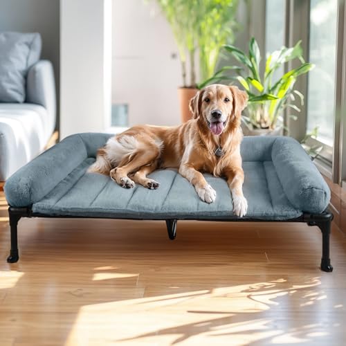 Veehoo Erhöhtes Hundebett + beruhigende Nackenrolle, XL, Blau Veehoo Erhöhtes Hundebett + beruhigende Nackenrolle, XL, Blau von Veehoo