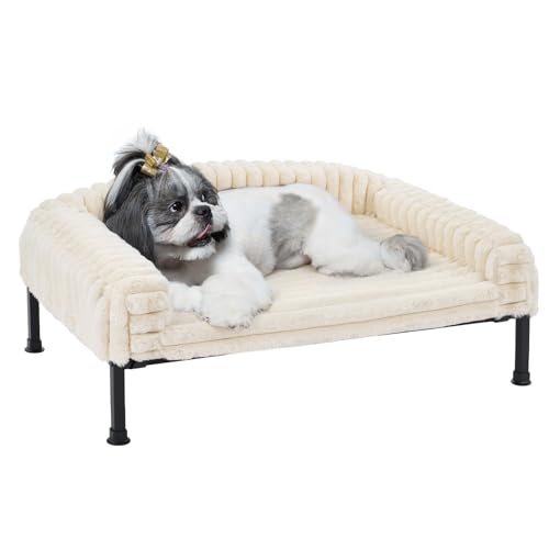 Veehoo Hundeliege Hundesofa für Mittlere Hunde, Flauschige Erhöhtes Hundebett mit Abnehmbarem Polster und Orthopädische Matratze, Hunde Sofa Katzensofa mit rutschfeste Füße, Elfenbeinweiß 75x50x10cm Veehoo Hundeliege Hundesofa für Mittlere Hunde, Flauschige Erhöhtes Hundebett mit Abnehmbarem Polster und Orthopädische Matratze, Hunde Sofa Katzensofa mit rutschfeste Füße, Elfenbeinweiß 75x50x10cm von Veehoo