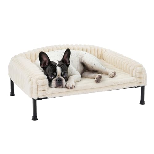 Veehoo Hundeliege Hundesofa für Kleine Hunde, Flauschige Erhöhtes Hundebett mit Abnehmbarem Polster und Orthopädische Matratze, Hunde Sofa Katzensofa mit rutschfeste Füße, Elfenbeinweiß 60x45x10cm Veehoo Hundeliege Hundesofa für Kleine Hunde, Flauschige Erhöhtes Hundebett mit Abnehmbarem Polster und Orthopädische Matratze, Hunde Sofa Katzensofa mit rutschfeste Füße, Elfenbeinweiß 60x45x10cm von Veehoo