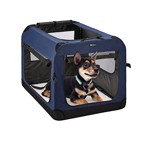 Veehoo Faltbare weiche Hundekäfig, 3-türige Haustierhütte für Kistentraining Hunde, 5 x schweres Netzgewebe, 600D kationisches Oxford-Gewebe, Innen- und Außenbereich, 50,8 cm, Dunkelblau Veehoo Faltbare weiche Hundekäfig, 3-türige Haustierhütte für Kistentraining Hunde, 5 x schweres Netzgewebe, 600D kationisches Oxford-Gewebe, Innen- und Außenbereich, 50,8 cm, Dunkelblau von Veehoo