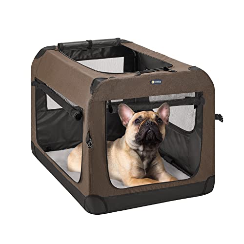 Veehoo Faltbare weiche Hundekäfig, 3-türige Haustierhütte für Kistentraining Hunde, 5 x schweres Netzgewebe, 600D kationisches Oxford-Gewebe, Innen- und Außenbereich, 61 cm, Braun Veehoo Faltbare weiche Hundekäfig, 3-türige Haustierhütte für Kistentraining Hunde, 5 x schweres Netzgewebe, 600D kationisches Oxford-Gewebe, Innen- und Außenbereich, 61 cm, Braun von Veehoo