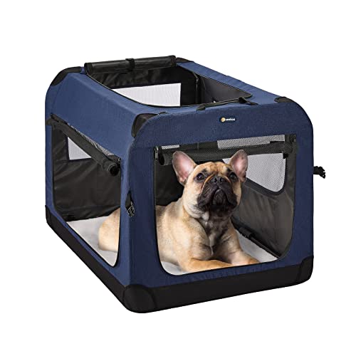 Veehoo Faltbare weiche Hundekäfig, 3-türige Haustierhütte für Kistentraining Hunde, 5 x schweres Netzgewebe, 600D kationisches Oxford-Gewebe, Innen- und Außenbereich, 61 cm, Dunkelblau Veehoo Faltbare weiche Hundekäfig, 3-türige Haustierhütte für Kistentraining Hunde, 5 x schweres Netzgewebe, 600D kationisches Oxford-Gewebe, Innen- und Außenbereich, 61 cm, Dunkelblau von Veehoo