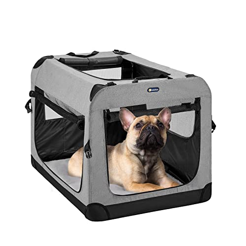 Veehoo Faltbare weiche Hundekäfig, 3-türige Haustierhütte für Kistentraining Hunde, 5 x schweres Netzgewebe, 600D kationisches Oxford-Gewebe, Innen- und Außenbereich, 61 cm, Grau Veehoo Faltbare weiche Hundekäfig, 3-türige Haustierhütte für Kistentraining Hunde, 5 x schweres Netzgewebe, 600D kationisches Oxford-Gewebe, Innen- und Außenbereich, 61 cm, Grau von Veehoo