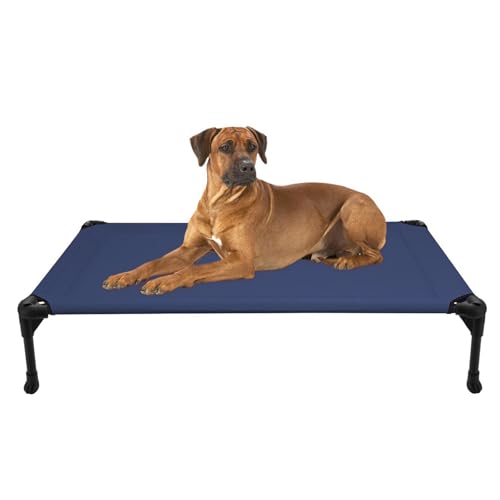 Veehoo Hundeliege Outdoor, Erhöhtes Hund Haustierbett Hundebett Outdoor Grosse Hunde aus Waschbar & Dauerhaft Textilene Netzstoff für Innen Außenbereich, Marineblau L 107 x B 76 x H 18 cm Veehoo Hundeliege Outdoor, Erhöhtes Hund Haustierbett Hundebett Outdoor Grosse Hunde aus Waschbar & Dauerhaft Textilene Netzstoff für Innen Außenbereich, Marineblau L 107 x B 76 x H 18 cm von Veehoo