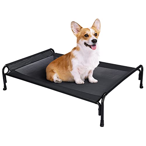 Veehoo Kühlendes Hundeliege Outdoor, Erhöhtes Hundebett für Mittelgroße Hunde, Tragbares Stehendes Haustierbett mit Waschbarem Atmungsaktivem Netz, rutschfeste Füße, Medium, Schwarz Veehoo Kühlendes Hundeliege Outdoor, Erhöhtes Hundebett für Mittelgroße Hunde, Tragbares Stehendes Haustierbett mit Waschbarem Atmungsaktivem Netz, rutschfeste Füße, Medium, Schwarz von Veehoo