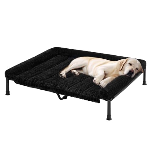 Veehoo Hundeliege Outdoor XL Waschbar, Flauschiges Hundeliege mit Abnehmbarem Polster, Erhöhtes Hundebett Hundesofa mit Rutschfesten Füßen für Drinnen Draußen, Schwarz 134 x 94 x 20 cm Veehoo Hundeliege Outdoor XL Waschbar, Flauschiges Hundeliege mit Abnehmbarem Polster, Erhöhtes Hundebett Hundesofa mit Rutschfesten Füßen für Drinnen Draußen, Schwarz 134 x 94 x 20 cm von Veehoo