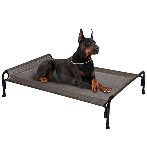 Veehoo Kühlendes Hundeliege Outdoor, Erhöhtes Hundebett für Groß Hunde, Tragbares Stehendes Haustierbett mit Waschbarem Atmungsaktivem Netz, rutschfeste Füße, X-Large, Braun Veehoo Kühlendes Hundeliege Outdoor, Erhöhtes Hundebett für Groß Hunde, Tragbares Stehendes Haustierbett mit Waschbarem Atmungsaktivem Netz, rutschfeste Füße, X-Large, Braun von Veehoo