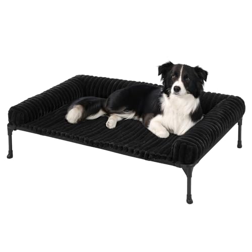 Veehoo Kühlendes erhöhtes Hundebett + abnehmbares, flauschiges Plüschkissen, erhöhtes Hundebett mit waschbarer Nackenrolle, atmungsaktives Teslin-Netz, rutschfeste Füße, 104,1 x 68,6 cm, Hundesofa, Veehoo Kühlendes erhöhtes Hundebett + abnehmbares, flauschiges Plüschkissen, erhöhtes Hundebett mit waschbarer Nackenrolle, atmungsaktives Teslin-Netz, rutschfeste Füße, 104,1 x 68,6 cm, Hundesofa, von Veehoo