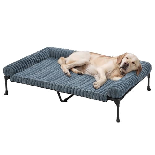 Veehoo Kühlendes erhöhtes Hundebett + abnehmbares, flauschiges Plüschkissen, erhöhtes Hundebett mit waschbarer Nackenrolle, atmungsaktives Teslin-Netz, rutschfeste Füße, 119,4 x 73,7 cm, Hundesofa, Veehoo Kühlendes erhöhtes Hundebett + abnehmbares, flauschiges Plüschkissen, erhöhtes Hundebett mit waschbarer Nackenrolle, atmungsaktives Teslin-Netz, rutschfeste Füße, 119,4 x 73,7 cm, Hundesofa, von Veehoo