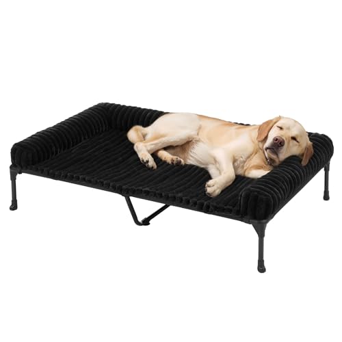 Veehoo Kühlendes erhöhtes Hundebett + abnehmbares, flauschiges Plüschkissen, erhöhtes Hundebett mit waschbarer Nackenrolle, atmungsaktives Teslin-Netz, rutschfeste Füße, 119,4 x 73,7 cm, Hundesofa, Veehoo Kühlendes erhöhtes Hundebett + abnehmbares, flauschiges Plüschkissen, erhöhtes Hundebett mit waschbarer Nackenrolle, atmungsaktives Teslin-Netz, rutschfeste Füße, 119,4 x 73,7 cm, Hundesofa, von Veehoo