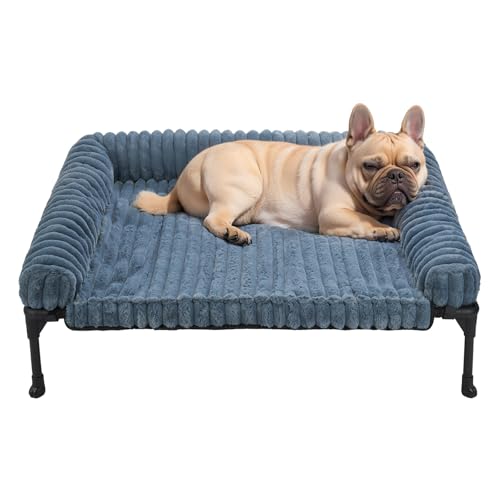 Veehoo Kühlendes erhöhtes Hundebett + abnehmbares, flauschiges Plüschkissen, erhöhtes Hundebett mit waschbarer Nackenrolle, atmungsaktives Teslin-Netz, rutschfeste Füße, 88,9 x 55,9 cm, Hundesofa, Veehoo Kühlendes erhöhtes Hundebett + abnehmbares, flauschiges Plüschkissen, erhöhtes Hundebett mit waschbarer Nackenrolle, atmungsaktives Teslin-Netz, rutschfeste Füße, 88,9 x 55,9 cm, Hundesofa, von Veehoo