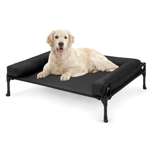 Veehoo Outdoor Hundeliege erhöht, Hundebett Erhöht mit abnehmbarem Bloster Kühlendes Erhöhtes Hundebett mit Atmungsaktivem Teslin-Netz für Haus und Garten, Schwarz 89x56x18cm CWC2410BCP Veehoo Outdoor Hundeliege erhöht, Hundebett Erhöht mit abnehmbarem Bloster Kühlendes Erhöhtes Hundebett mit Atmungsaktivem Teslin-Netz für Haus und Garten, Schwarz 89x56x18cm CWC2410BCP von Veehoo